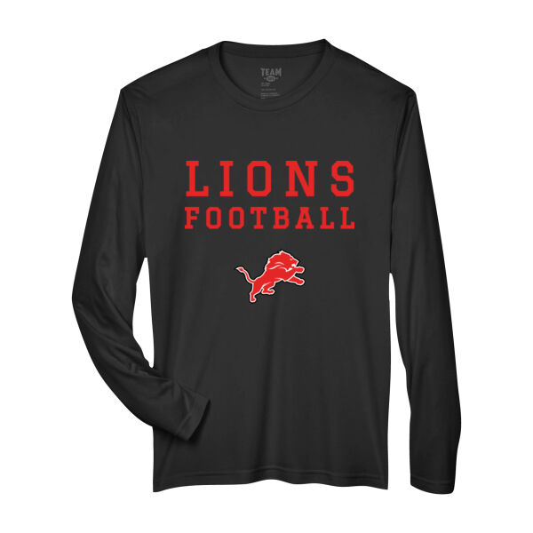 Team 365 Unisex Lions Football Printed Performance Long Sleeve Thumbnail